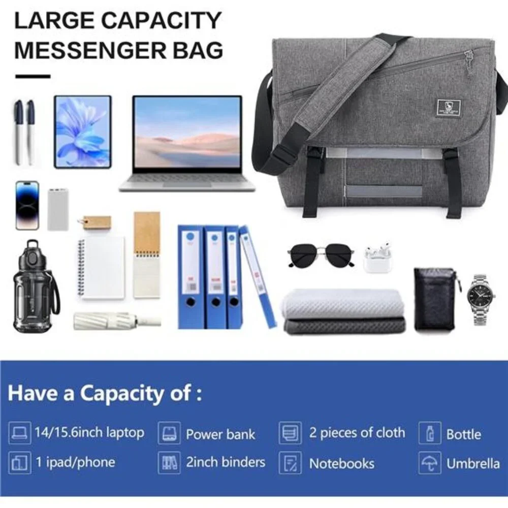 Messenger Bag for Men, 15.6 Inch Laptop Crossbody Bags Women Casual